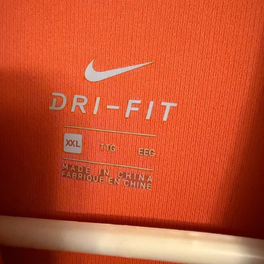 Nike Orange Polo Dry Git Shirt with black stripe on sleeves. Men’s XXL
